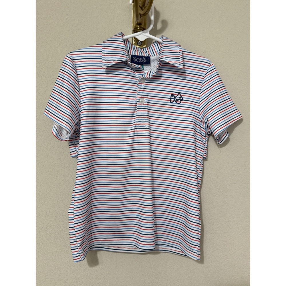 PRODOH Striped Polo Shirt Toddler 4T Red White Blue UPF 50 Performance Top